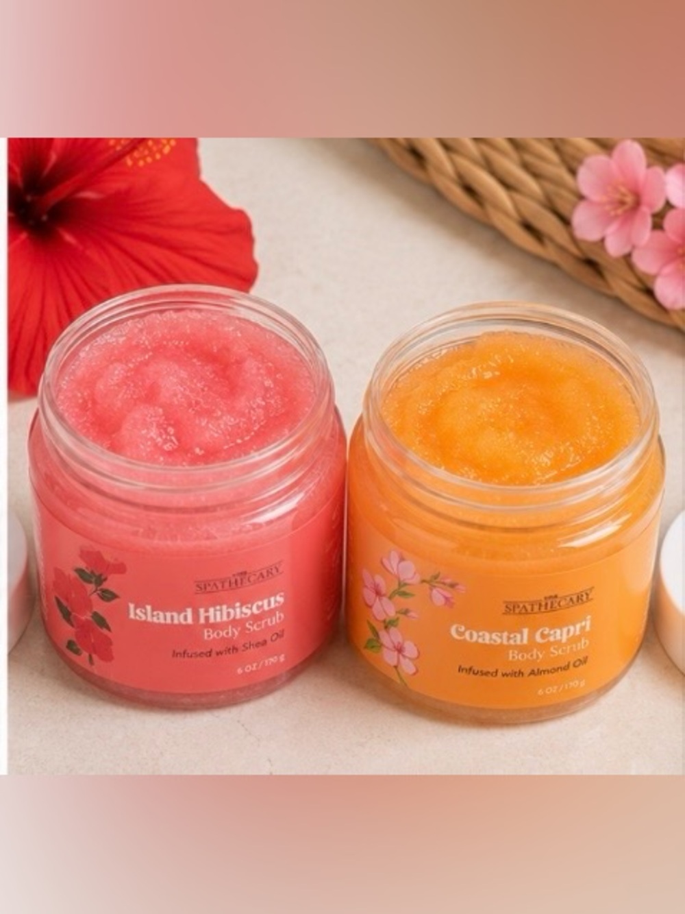 The Spathecary Island Hibiscus & Coastal Capri Body Scrub Duo - Picture 2 of 3